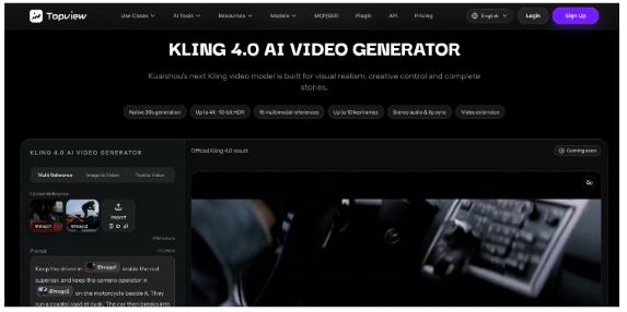 Kling 4.0 4K AI video generation with audio and lip sync